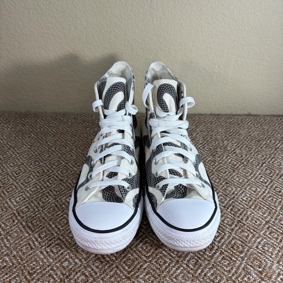 Converse Chuck Taylor All Star High-Top Snake Custom White Black Mens 7.5 W 9.5🐍 - Picture 2 of 11